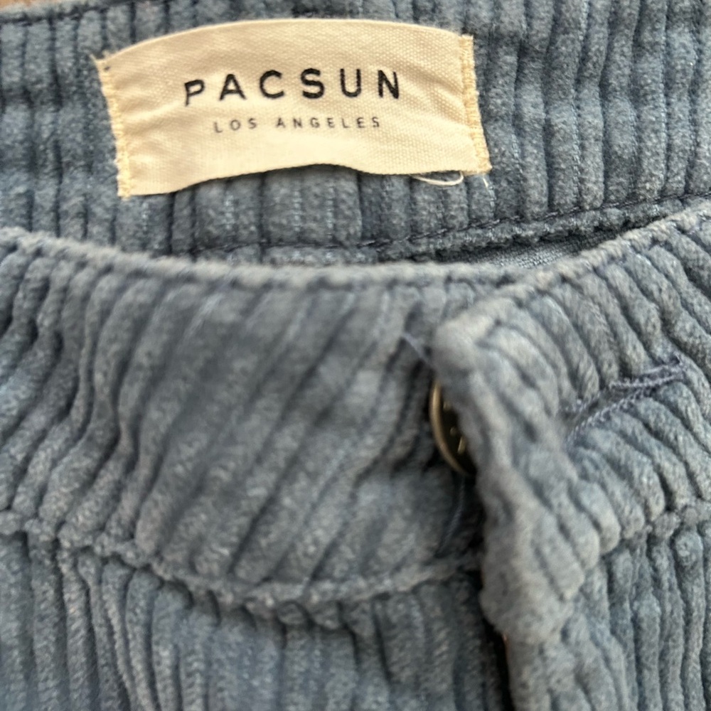 PacSun Slate Blue Mom Jean Corduroy Trousers Sz 26 - Picture 3 of 5